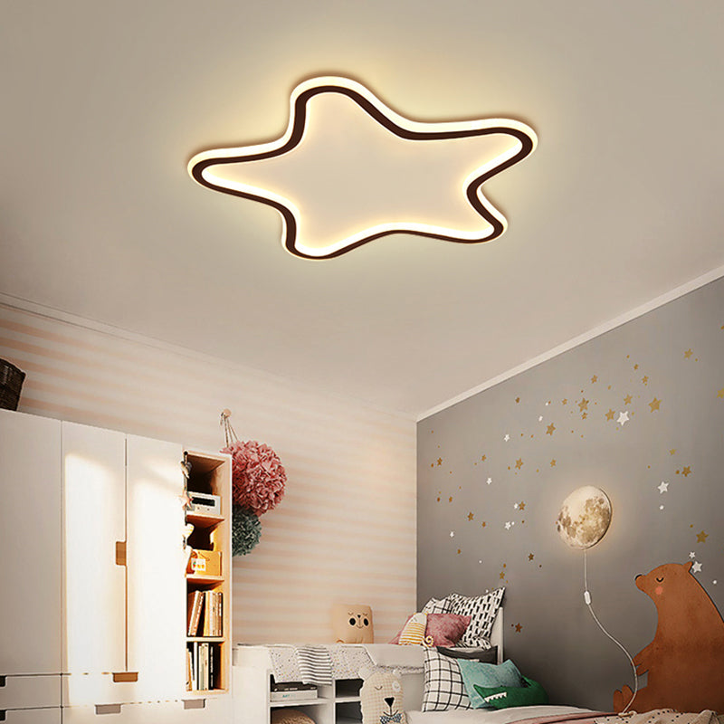 Kids Cartoon Star Led Ceiling Light – Creative Aluminum Flush Mount For Children’s Bedroom -