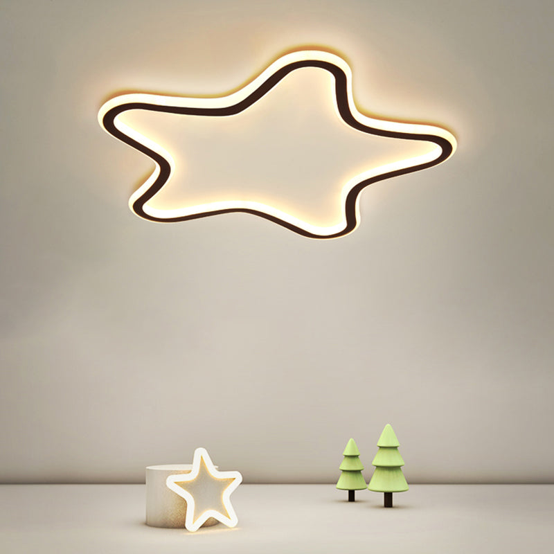 Kids Cartoon Star Led Ceiling Light – Creative Aluminum Flush Mount For Children’s Bedroom -