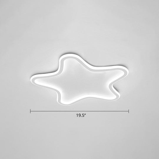 Kids Cartoon Star Led Ceiling Light – Creative Aluminum Flush Mount For Children’s Bedroom -