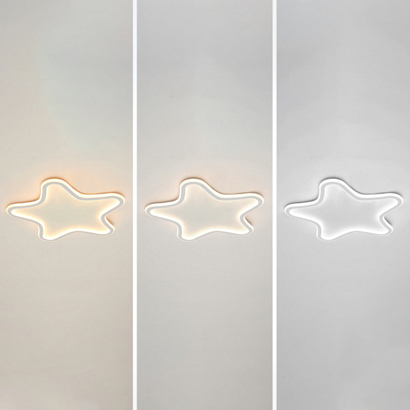 Kids Cartoon Star Led Ceiling Light – Creative Aluminum Flush Mount For Children’s Bedroom -