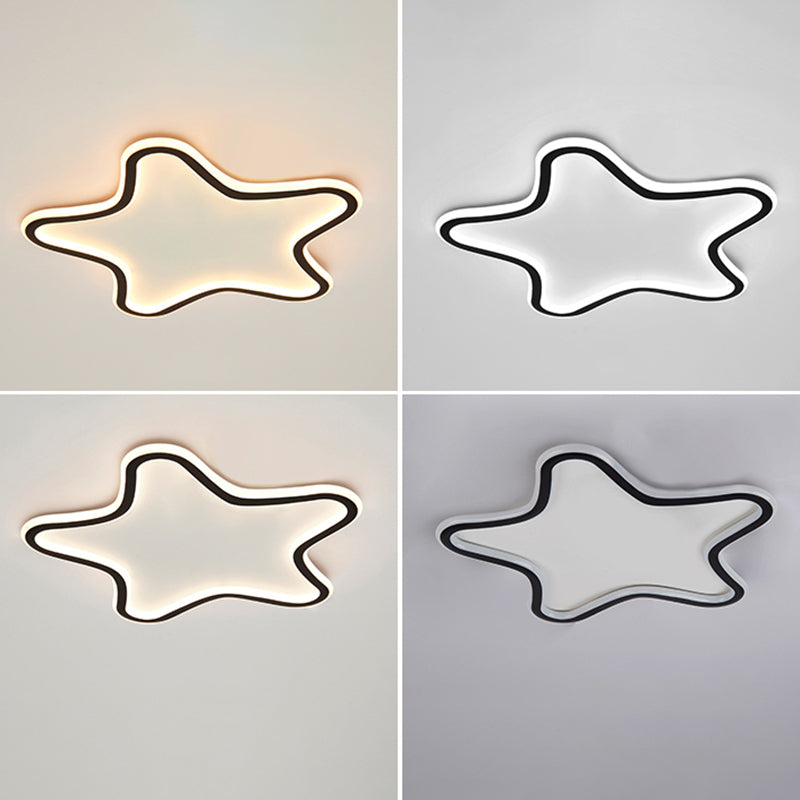 Kids Cartoon Star Led Ceiling Light – Creative Aluminum Flush Mount For Children’s Bedroom -
