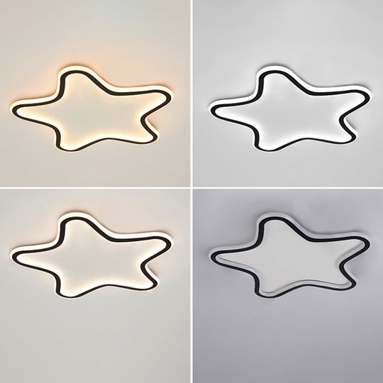 Kids Cartoon Star Led Ceiling Light – Creative Aluminum Flush Mount For Children’s Bedroom -