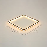 Minimalist Black Metal Flush Mount Ceiling Lamp With Square Ultrathin Led - Perfect For Bedrooms /