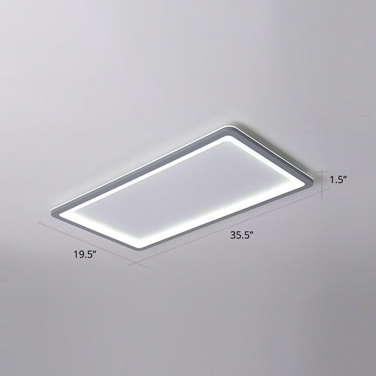 Super Thin Grey Nordic Metal Led Ceiling Light - Ideal For Living Room Surface Mounted / 35.5