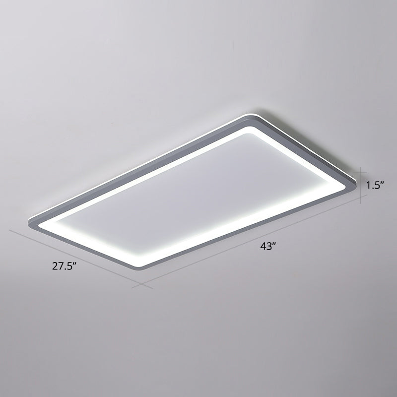 Super Thin Grey Nordic Metal Led Ceiling Light - Ideal For Living Room Surface Mounted / 43