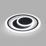 Minimalist Black Surface Mounted Led Ceiling Light For Bedroom - Disk Shape / 16.5