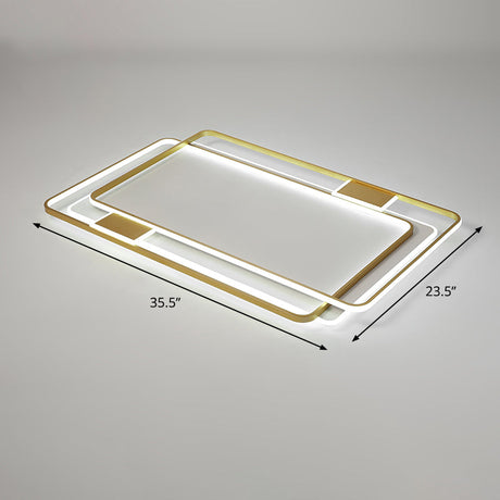 Contemporary Gold Led Ceiling Light For Living Room - Ultra-Thin & Acrylic Flush Mount / 35.5 White