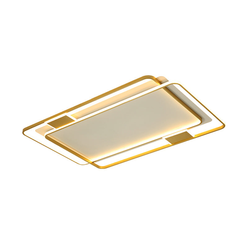 Contemporary Gold Led Ceiling Light For Living Room - Ultra - Thin & Acrylic Flush Mount