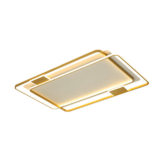 Contemporary Gold Led Ceiling Light For Living Room - Ultra - Thin & Acrylic Flush Mount