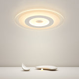 Sleek White Disc Foyer Flush Light With Acrylic Simplicity - Led Mount Ceiling Fixture / 16.5’