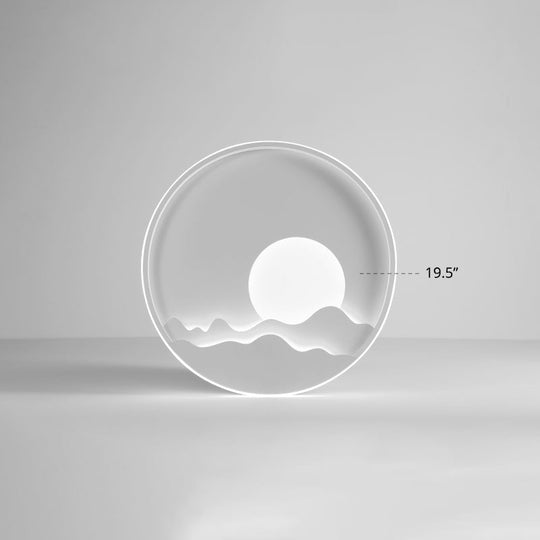 Modern Led Ceiling Light - Stylish Metal Flush Mount For Living Room White Shade / 19.5’