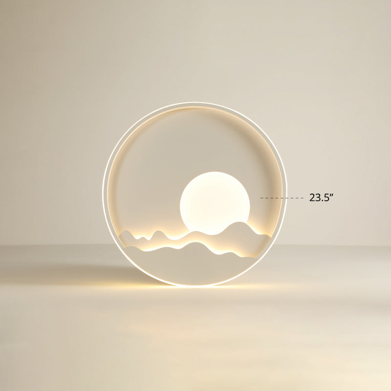 Modern Led Ceiling Light - Stylish Metal Flush Mount For Living Room White Shade / 23.5 Warm