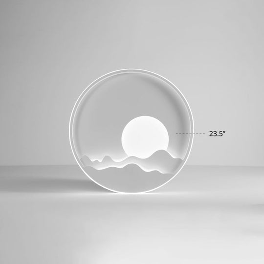 Modern Led Ceiling Light - Stylish Metal Flush Mount For Living Room White Shade / 23.5’