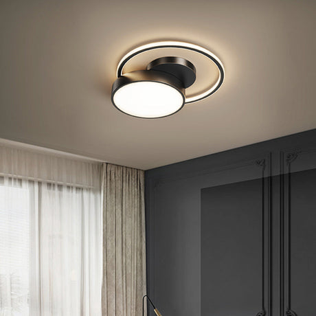 Sleek Led Flush Mount Ceiling Light With Orbit-Inspired Design And Acrylic Shade