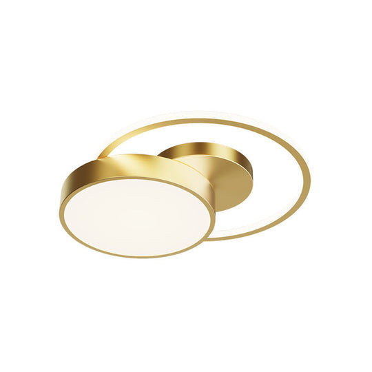 Sleek Led Flush Mount Ceiling Light With Orbit-Inspired Design And Acrylic Shade