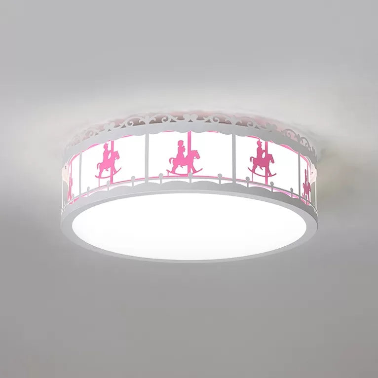 Colorful Round Ceiling Light For Kindergarten With Acrylic Flush Mount