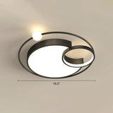 Nordic Moon Led Metal Ceiling Light For Bedroom Black / 16.5 Third Gear