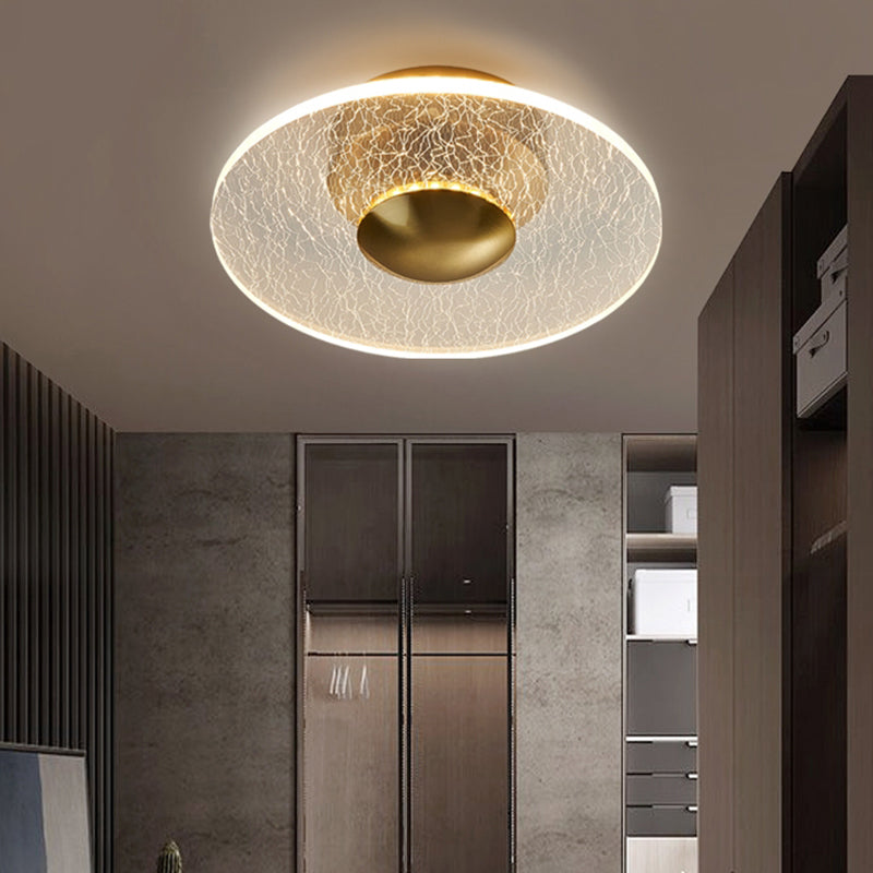 Sleek Acrylic Disc Led Ceiling Light For Corridor - Postmodern Semi Flush Mount Design