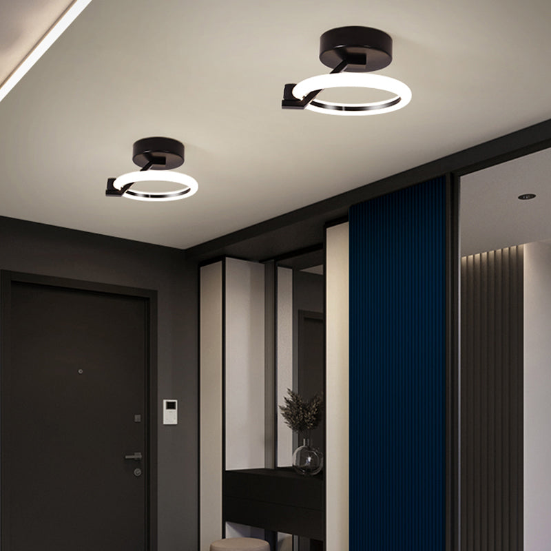 Led Flush Mount Ceiling Light: Acrylic Semi-Mount Fixture For Corridor - Simplicity And Style