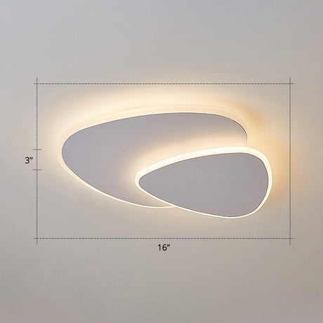 Nordic Style Triangular Led Ceiling Light With Metal Flush Fixture For Bedrooms White / 16 Warm