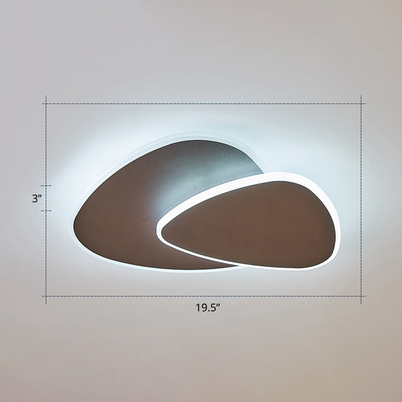 Nordic Style Triangular Led Ceiling Light With Metal Flush Fixture For Bedrooms Coffee / 19.5’ White