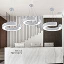C-Shaped Hanging Led Pendant Lamp In Multiple Sizes & Finishes – Ideal For Minimalist Décor