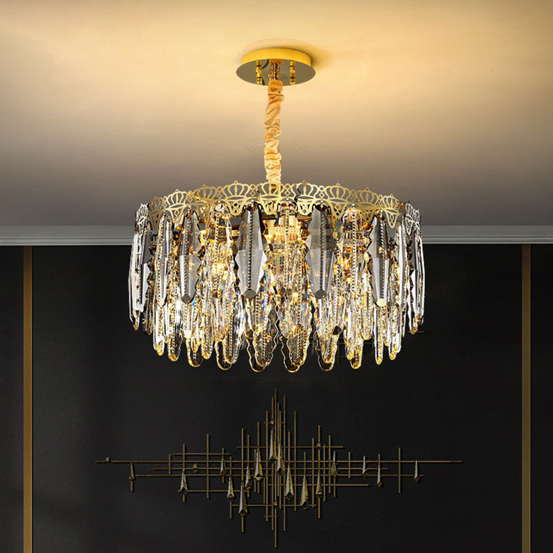 Minimalist Crystal Leaf Pendant Light - Elegant Chandelier For Bedroom 8 / Clear