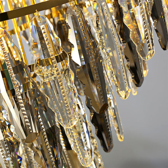 Minimalist Crystal Leaf Pendant Light - Elegant Chandelier For Bedroom