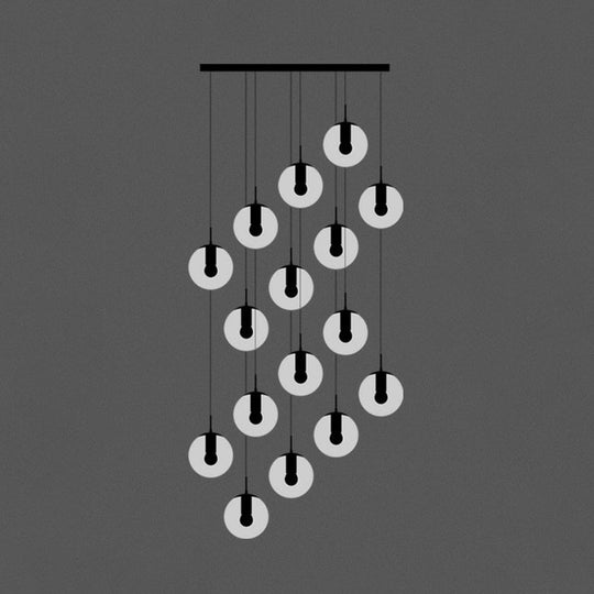 Black Globe Pendant Light Fixture With Cream Glass - Perfect For Stairs And Multiple Hanging Lights