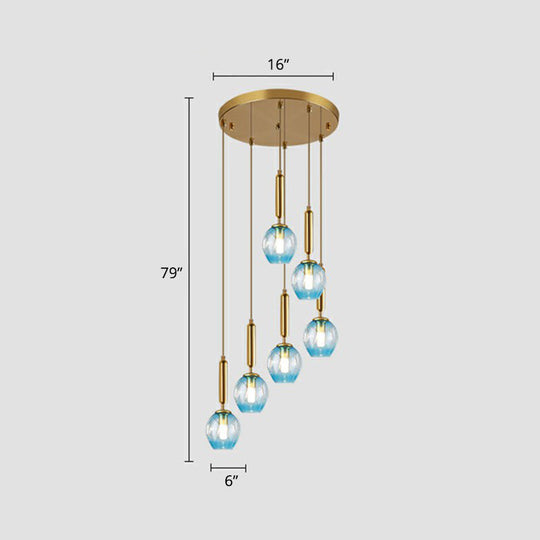 Modern Ombre Glass Ceiling Light Pendant For Living Room - Multi-Shaped And Stylish Suspension 6 /