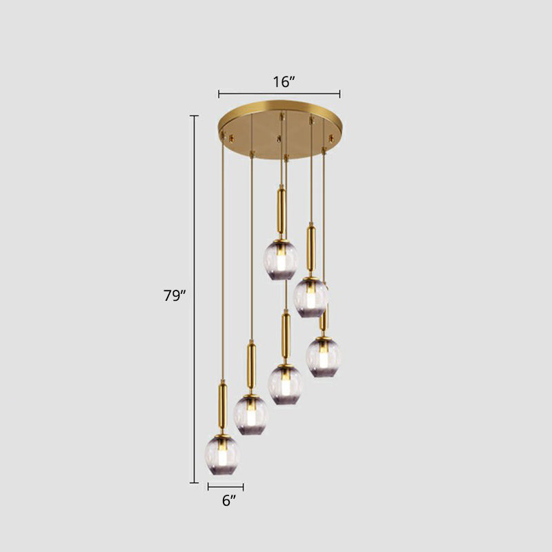 Modern Ombre Glass Ceiling Light Pendant For Living Room - Multi-Shaped And Stylish Suspension 6 /