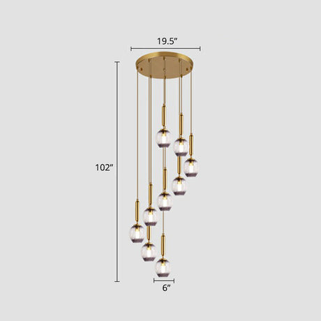 Modern Ombre Glass Ceiling Light Pendant For Living Room - Multi-Shaped And Stylish Suspension 9 /