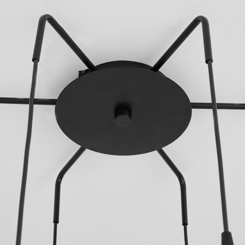 6-Bulb Ombre Smoke Glass Teardrop Pendant Light For Modern Staircase Ceiling Hang