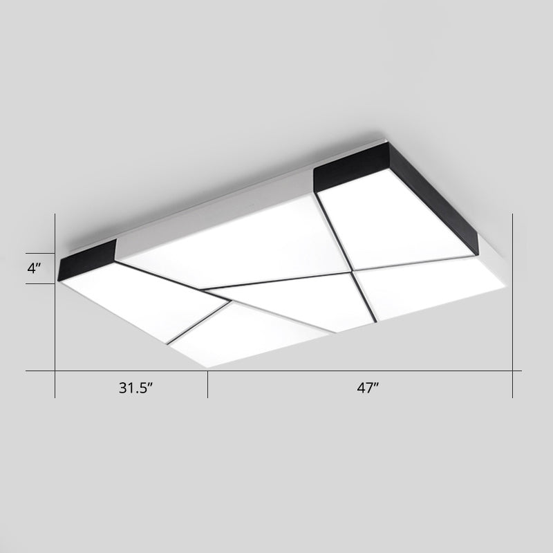 Modern Minimalist Led Ceiling Lamp: Black-White Acrylic Flush Mount Light For Living Room White / 47