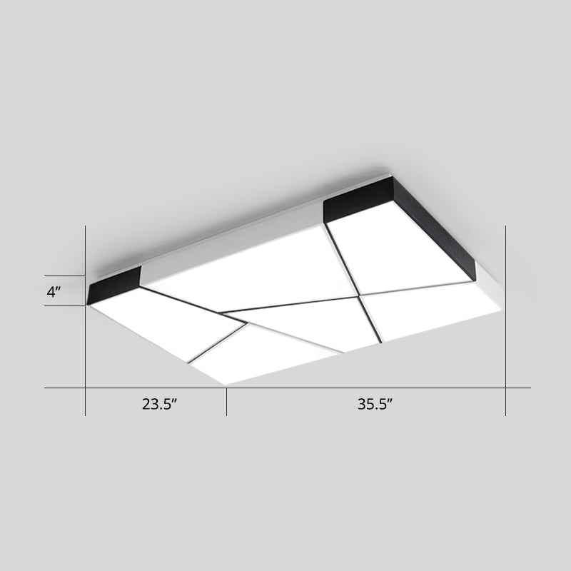 Modern Minimalist Led Ceiling Lamp: Black-White Acrylic Flush Mount Light For Living Room White /