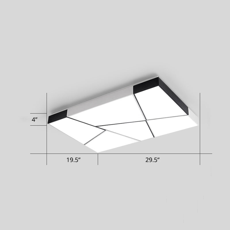 Modern Minimalist Led Ceiling Lamp: Black-White Acrylic Flush Mount Light For Living Room White /