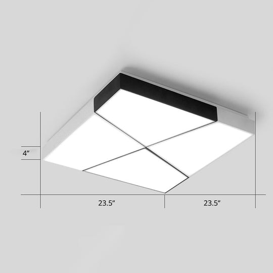 Modern Minimalist Led Ceiling Lamp: Black - White Acrylic Flush Mount Light For Living Room White /