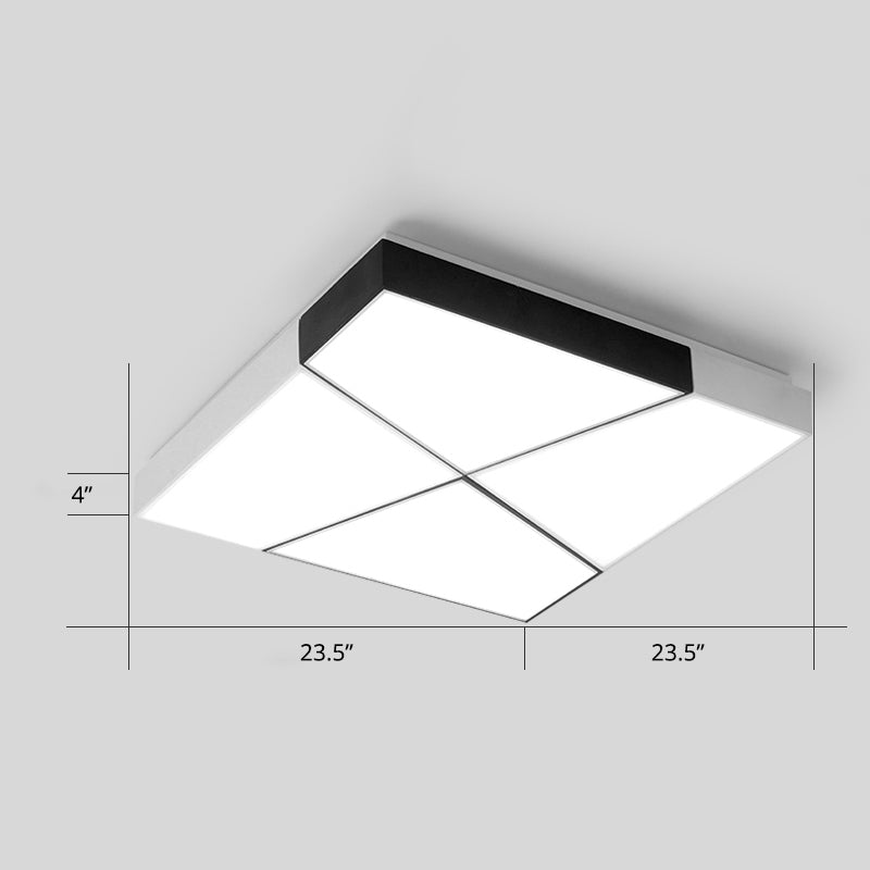 Modern Minimalist Led Ceiling Lamp: Black-White Acrylic Flush Mount Light For Living Room White /