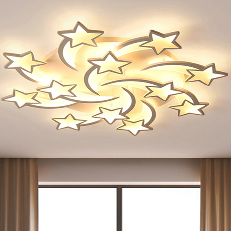 Modern White Acrylic Led Flush Mount Ceiling Light Fixture For Living Room 12 /