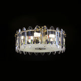 K9 Crystal Drum Flush Light - Elegant 6-Bulb Ceiling Fixture For Bedroom Clear