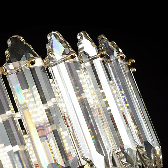 K9 Crystal Drum Flush Light - Elegant 6 - Bulb Ceiling Fixture For Bedroom