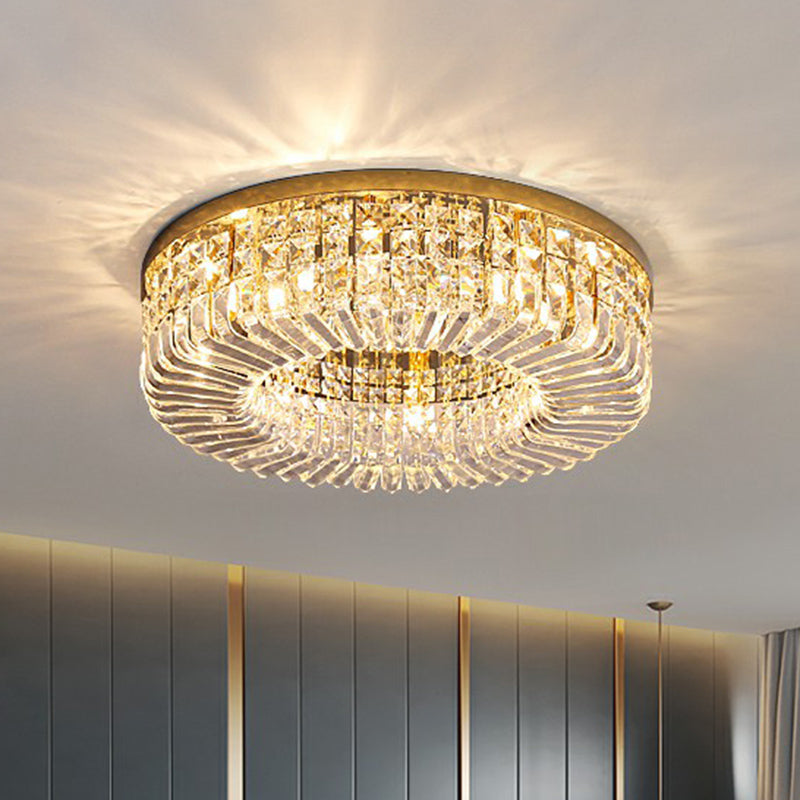 Minimalist Flush Light: Crystal Shade Bedroom Ceiling Lamp