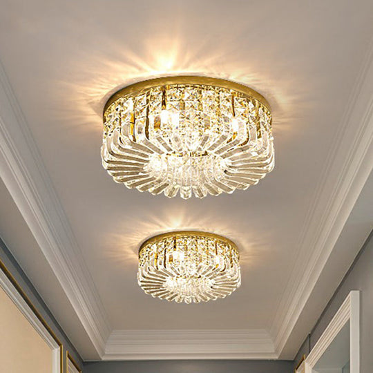 Minimalist Flush Light: Crystal Shade Bedroom Ceiling Lamp