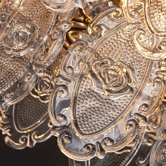 Modern Glass Gold Chandelier - Tiered Pendant Lighting For Dining Room