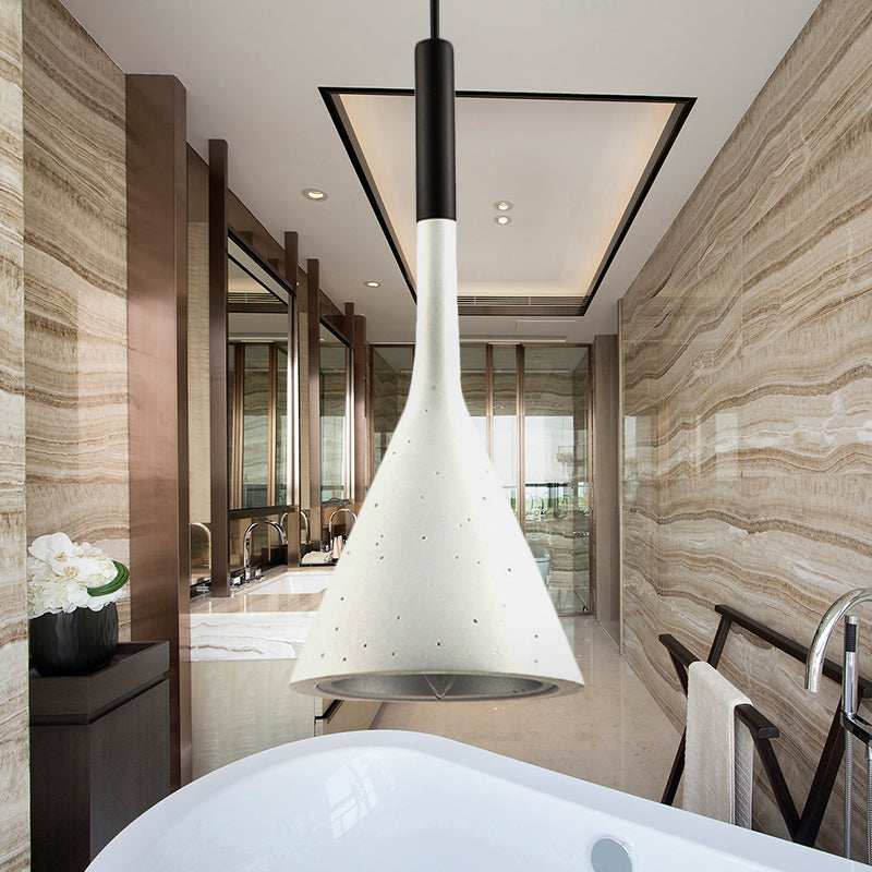 Sleek Conical Pendant Light - Iron Simple Style Monochrome Dining Table Lamp