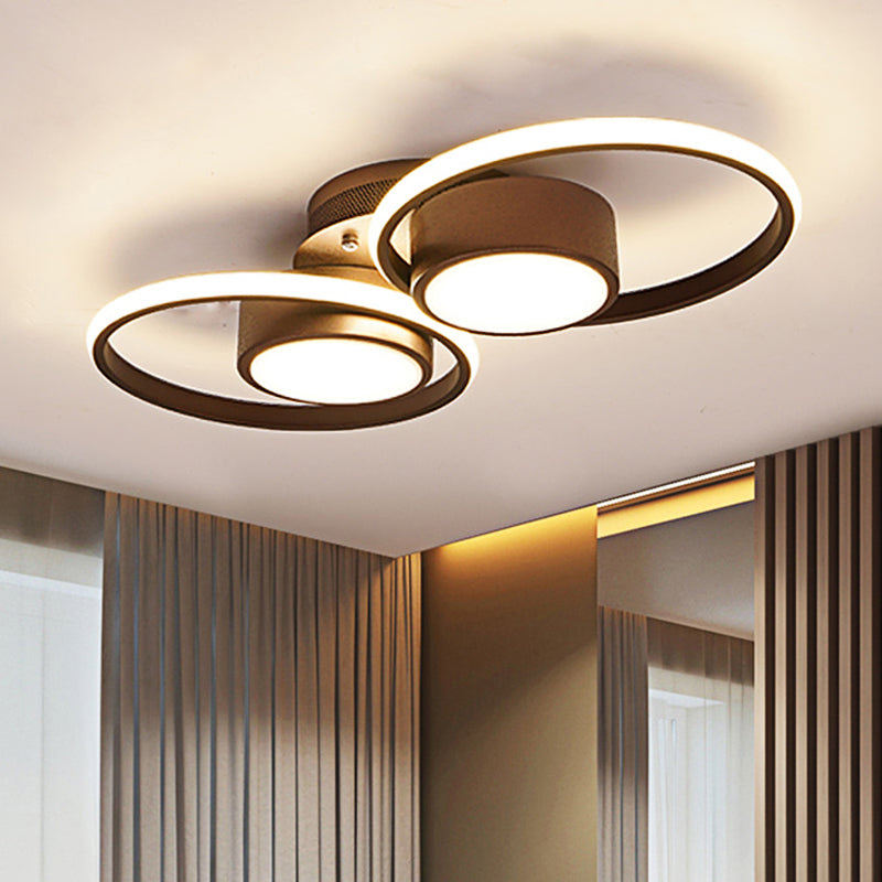 Contemporary Led Ceiling Light With Acrylic Shade Available In Warm/White - 2/4/6 Lights Flush