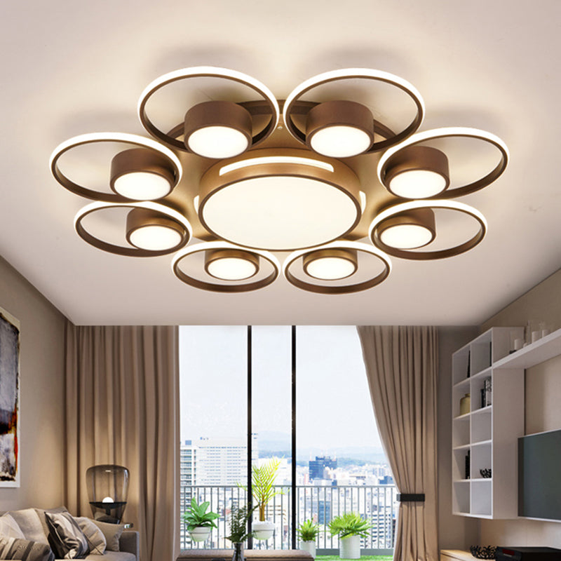 Contemporary Led Ceiling Light With Acrylic Shade Available In Warm/White - 2/4/6 Lights Flush