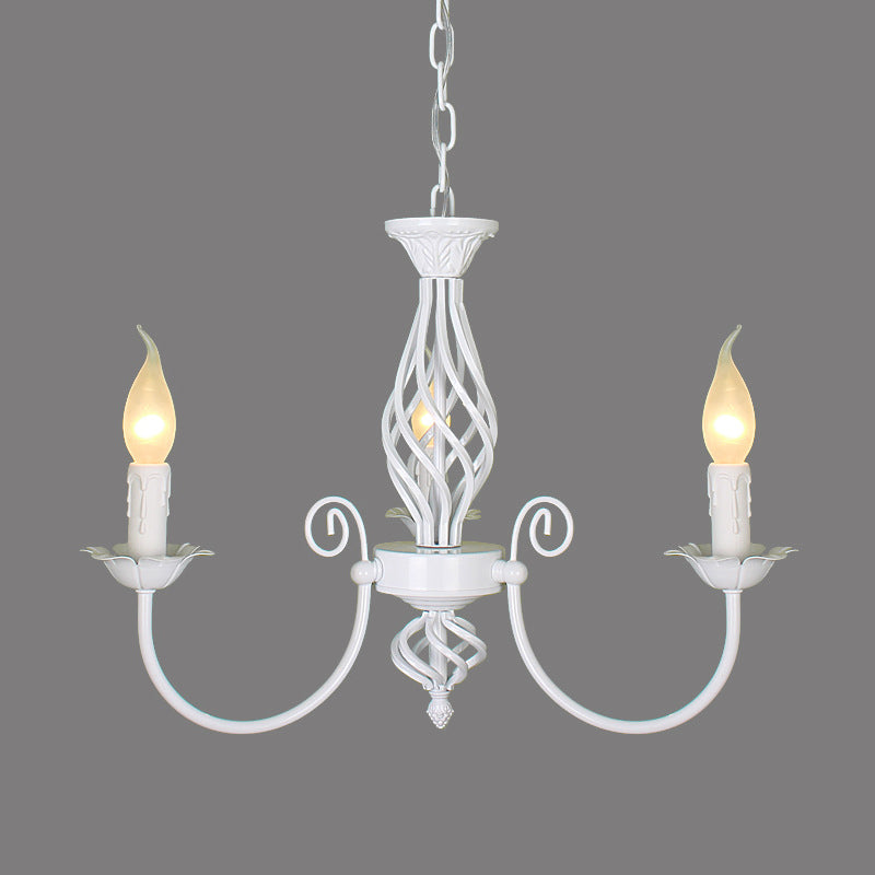 Traditional Metal Chandelier Lamp With Swooping Arms - 3/4/5 Lights Black/White Perfect For Living