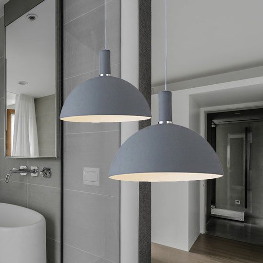 Contemporary Aluminum Hemisphere Pendant Lamp - Ideal For Dining Room Lighting