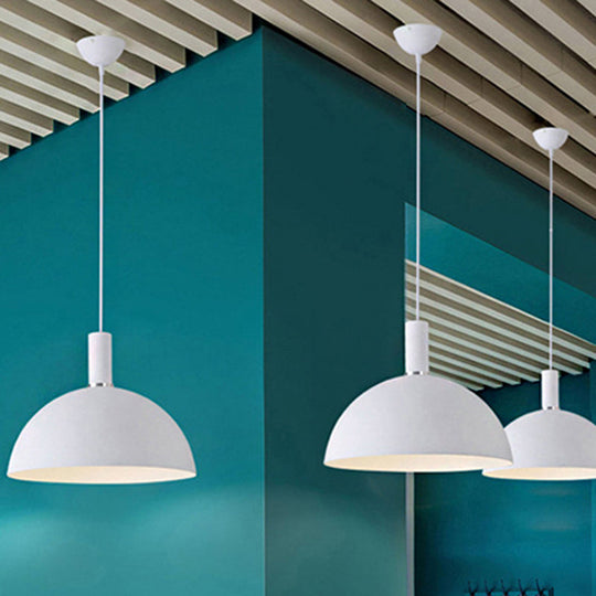 Contemporary Aluminum Hemisphere Pendant Lamp - Ideal For Dining Room Lighting